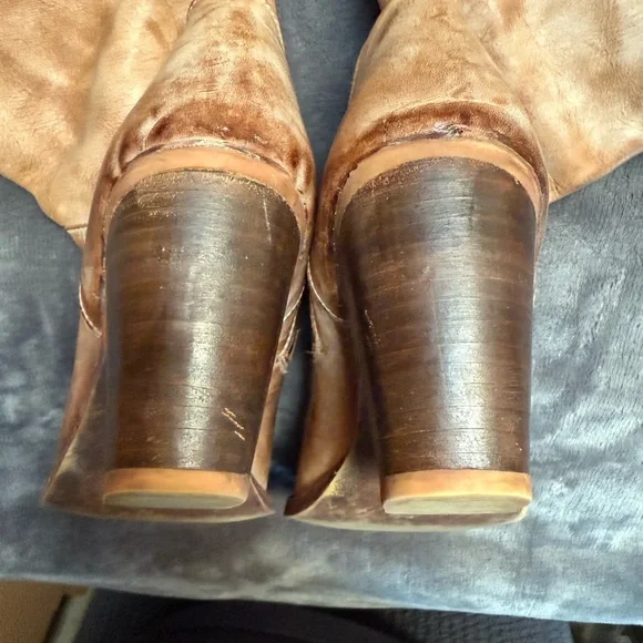 RARE Bed Stu Roan Lace Up Leather Knee-High Boots - Picture 2 of 7